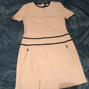 Cream Dress trimmed in black